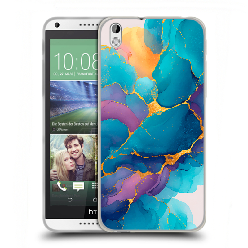 Силиконовый чехол на HTC Desire 816 с принтом Мрамор блестки Силиконовый чехол на HTC Desire 816 с принтом Мрамор блестки