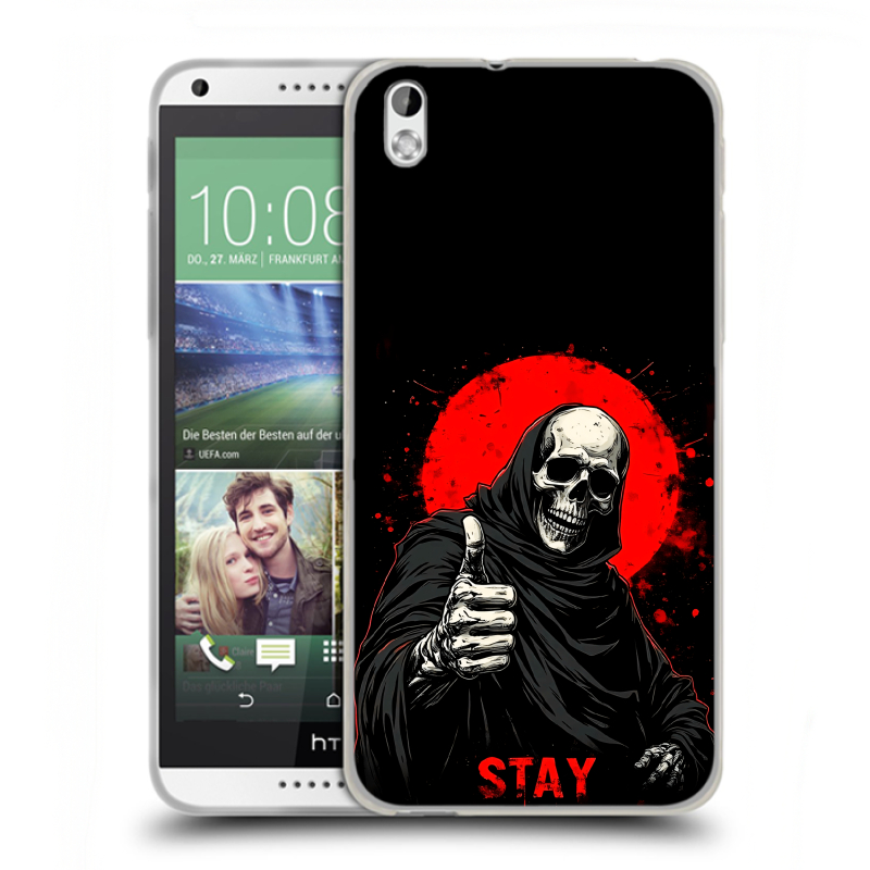 Силиконовый чехол на HTC Desire 816 с принтом смешной скелет Силиконовый чехол на HTC Desire 816 с принтом смешной скелет
