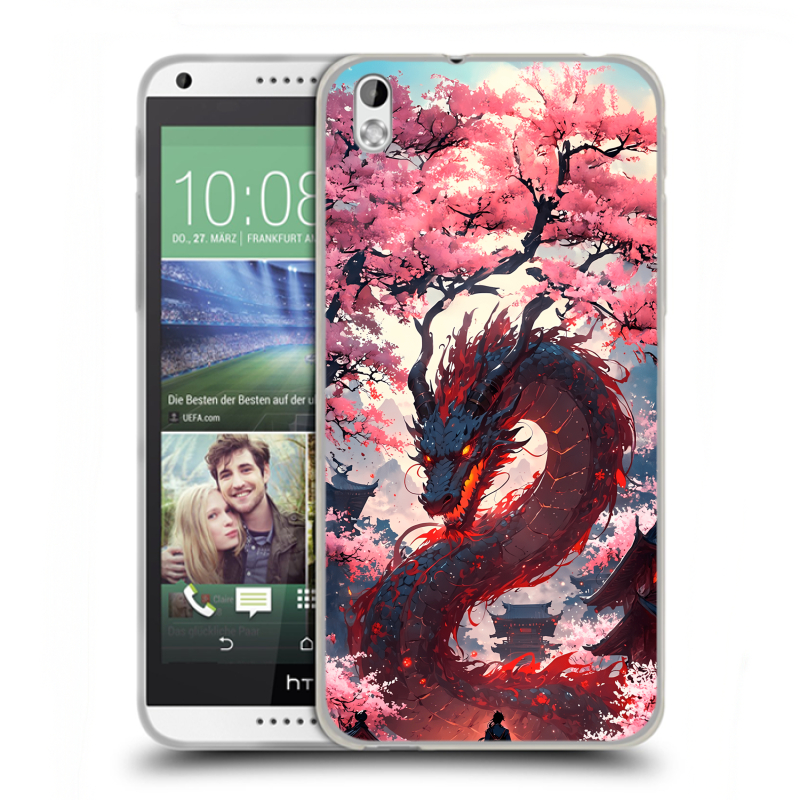 Силиконовый чехол на HTC Desire 816 с принтом Дракон Японский Силиконовый чехол на HTC Desire 816 с принтом Дракон Японский