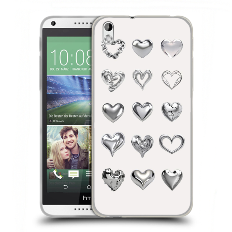 Пластиковый чехол на HTC Desire 816 с принтом Y2K сердечки Пластиковый чехол на HTC Desire 816 с принтом Y2K сердечки