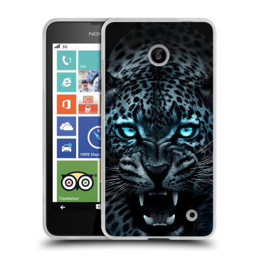 Пластиковый чехол на Nokia Lumia 630/635 с принтом Темный леопард Пластиковый чехол на Nokia Lumia 630/635 с принтом Темный леопард