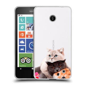 Пластиковый чехол на Nokia Lumia 630 с принтом Кошки Пластиковый чехол на Nokia Lumia 630 с принтом Кошки