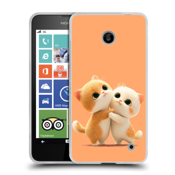Пластиковый чехол на Nokia Lumia 630/635 с принтом Милые котики