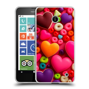 Пластиковый чехол на Nokia Lumia 630/635 с принтом Сердечки Пластиковый чехол на Nokia Lumia 630/635 с принтом Сердечки