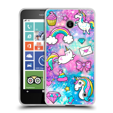 Пластиковый чехол на Nokia Lumia 630/635 с принтом Единороги