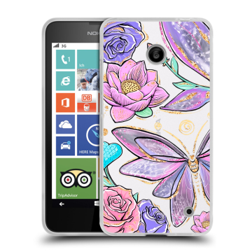 Пластиковый чехол на Nokia Lumia 630/635 с принтом Бабочки и цветы Пластиковый чехол на Nokia Lumia 630/635 с принтом Бабочки и цветы
