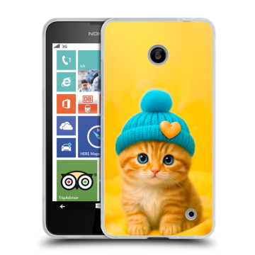Пластиковый чехол на Nokia Lumia 630/635 с принтом Котенок в шапке