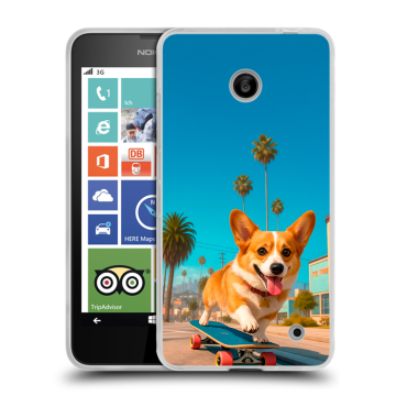 Пластиковый чехол на Nokia Lumia 630/635 с принтом Корги на скейте Пластиковый чехол на Nokia Lumia 630/635 с принтом Корги на скейте