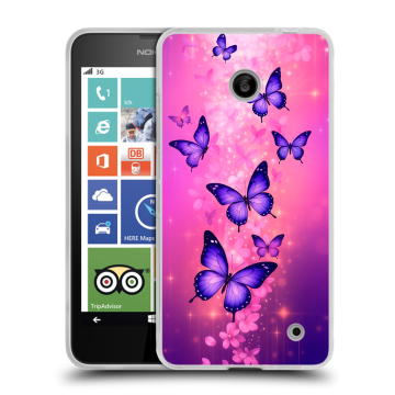 Пластиковый чехол на Nokia Lumia 630/635 с принтом Бабочки Пластиковый чехол на Nokia Lumia 630/635 с принтом Бабочки