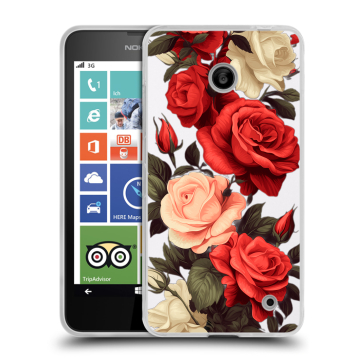 Пластиковый чехол на Nokia Lumia 630/635 с принтом Розы Пластиковый чехол на Nokia Lumia 630/635 с принтом Розы