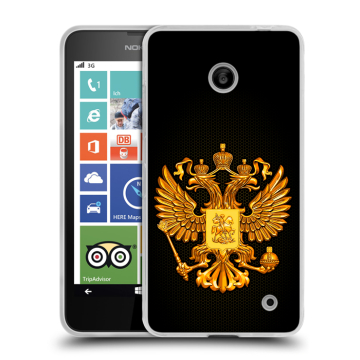 Пластиковый чехол на Nokia Lumia 630/635 с принтом Герб России желтый