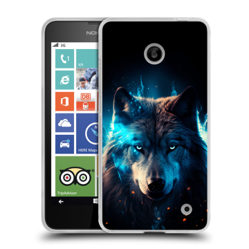 Пластиковый чехол на Nokia Lumia 630/635 с принтом Волк ночной