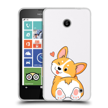 Пластиковый чехол на Nokia Lumia 630/635 с принтом Корги Пластиковый чехол на Nokia Lumia 630/635 с принтом Корги