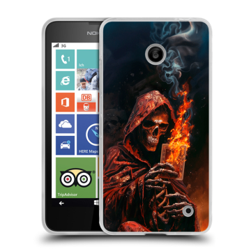Пластиковый чехол на Nokia Lumia 630/635 с принтом Скелет и карты Пластиковый чехол на Nokia Lumia 630/635 с принтом Скелет и карты