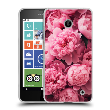 Пластиковый чехол на Nokia Lumia 630/635 с принтом цветы пионы Пластиковый чехол на Nokia Lumia 630/635 с принтом цветы пионы