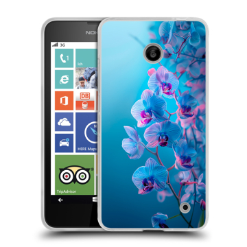 Пластиковый чехол на Nokia Lumia 630/635 с принтом голубые орхидеи