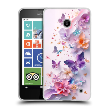 Пластиковый чехол на Nokia Lumia 630/635 с принтом цветы бабочки