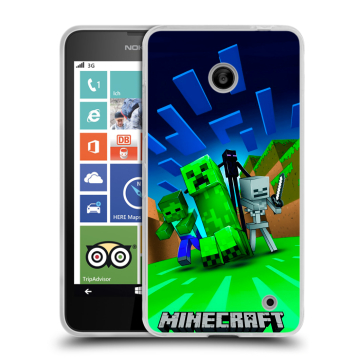 Пластиковый чехол на Nokia Lumia 630/635 с принтом Майнкрафт