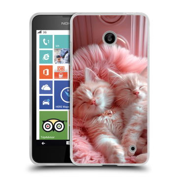 Пластиковый чехол на Nokia Lumia 630/635 с принтом котята котики