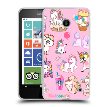 Пластиковый чехол на Nokia Lumia 630/635 с принтом розовые единороги Пластиковый чехол на Nokia Lumia 630/635 с принтом розовые единороги