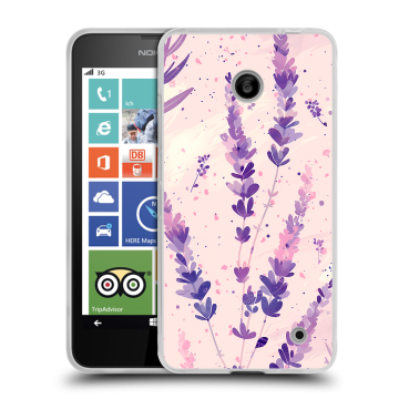 Пластиковый чехол на Nokia Lumia 630/635 с принтом цветы лаванда Пластиковый чехол на Nokia Lumia 630/635 с принтом цветы лаванда