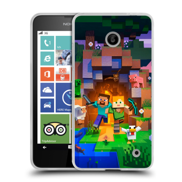 Пластиковый чехол на Nokia Lumia 630/635 с принтом Майнкрафт Minecraft