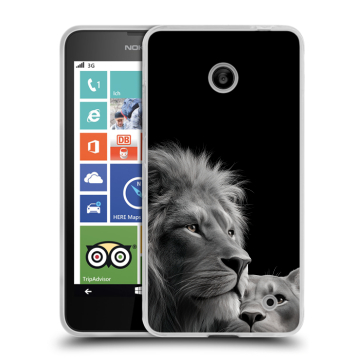 Пластиковый чехол на Nokia Lumia 630/635 с принтом Лев кошки