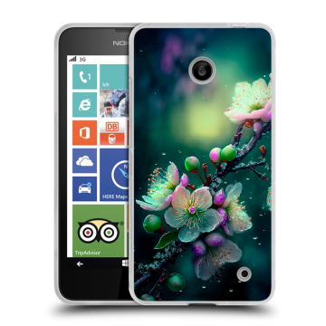 Пластиковый чехол на Nokia Lumia 630/635 с принтом Цветы и мрамор