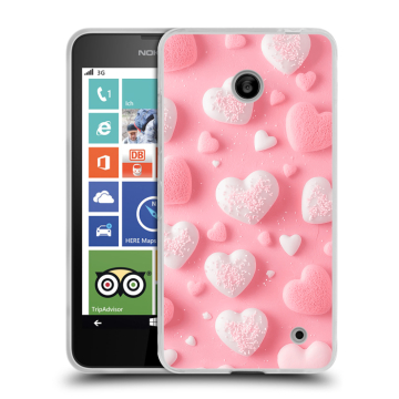 Пластиковый чехол на Nokia Lumia 630/635 с принтом Сердечки