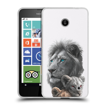 Пластиковый чехол на Nokia Lumia 630/635 с принтом Львы