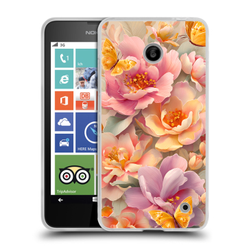 Пластиковый чехол на Nokia Lumia 630/635 с принтом Цветы и бабочки