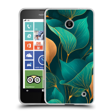 Пластиковый чехол на Nokia Lumia 630/635 с принтом Листья и золото