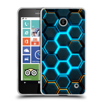 Пластиковый чехол на Nokia Lumia 630/635 с принтом Неоновые соты