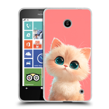 Пластиковый чехол на Nokia Lumia 630/635 с принтом Розовый котенок