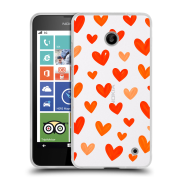 Пластиковый чехол на Nokia Lumia 630/635 с принтом Сердечки