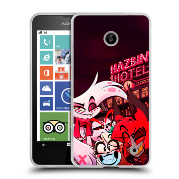 Пластиковый чехол на Nokia Lumia 630/635 с принтом Hazbin Hotel Отель Хазбин
