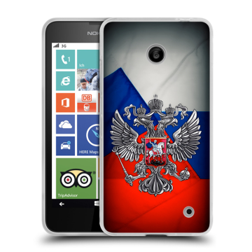Пластиковый чехол на Nokia Lumia 630/635 с принтом Флаг России