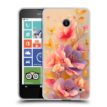 Пластиковый чехол на Nokia Lumia 630/635 с принтом Цветы и бабочки