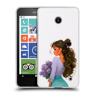 Пластиковый чехол на Nokia Lumia 630/635 с принтом девушка цветы