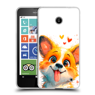 Пластиковый чехол на Nokia Lumia 630/635 с принтом корги Пластиковый чехол на Nokia Lumia 630/635 с принтом корги