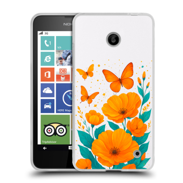 Пластиковый чехол на Nokia Lumia 630/635 с принтом цветы бабочки