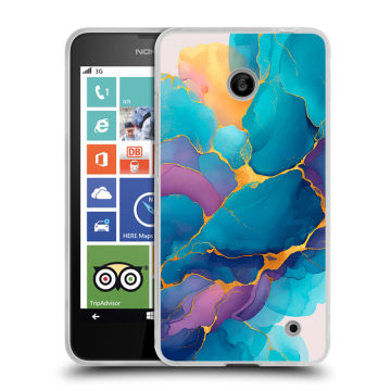 Пластиковый чехол на Nokia Lumia 630/635 с принтом Мрамор блестки
