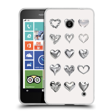 Пластиковый чехол на Nokia Lumia 630/635 с принтом Y2K сердечки