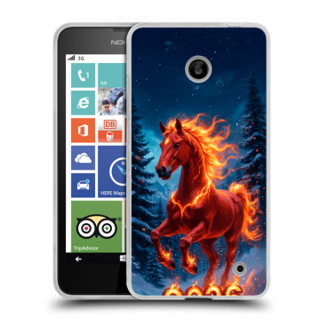 Пластиковый чехол на Nokia Lumia 630/635 с принтом Новый год коня