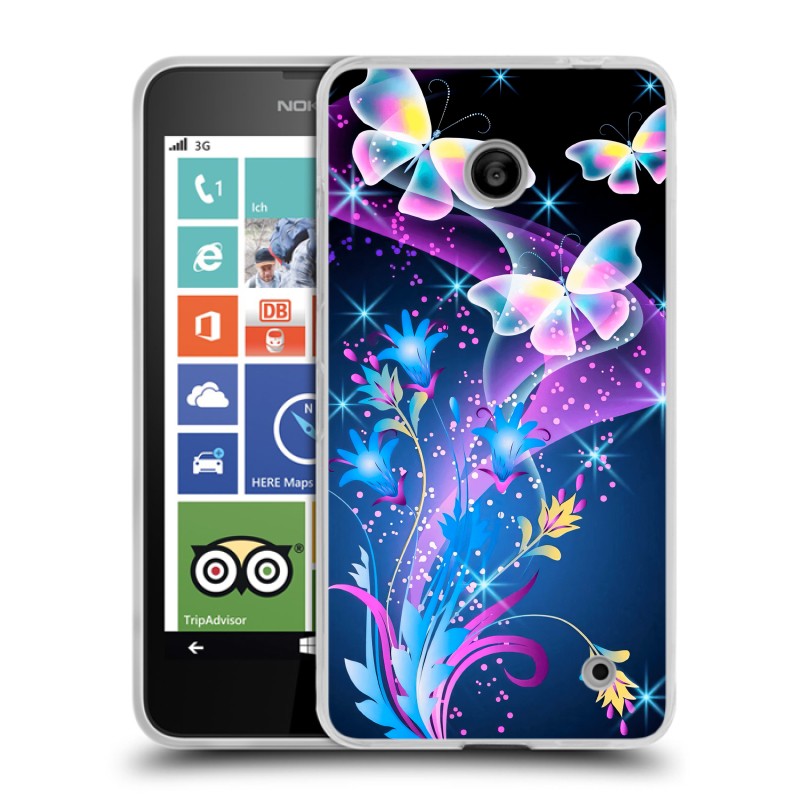 Пластиковый чехол на Nokia Lumia 630/635 с принтом Бабочки Пластиковый чехол на Nokia Lumia 630/635 с принтом Бабочки