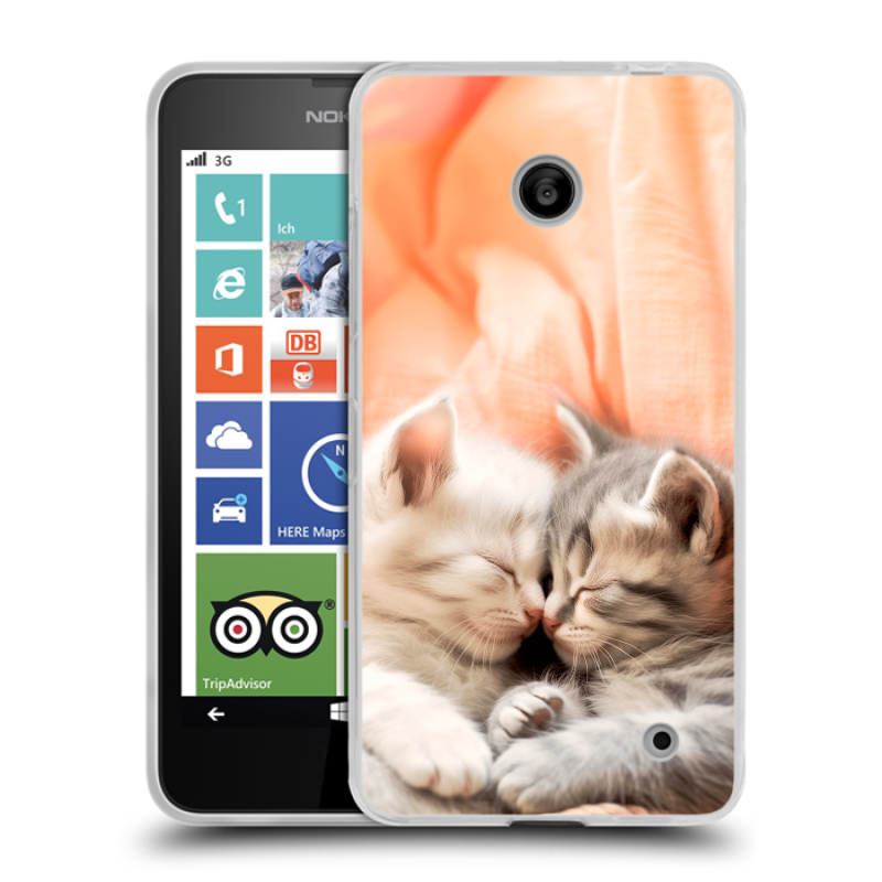 Пластиковый чехол на Nokia Lumia 630/635 с принтом Котята Пластиковый чехол на Nokia Lumia 630/635 с принтом Котята