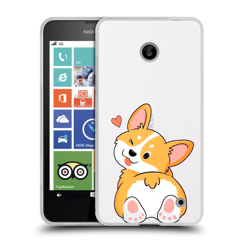 Пластиковый чехол на Nokia Lumia 630/635 с принтом Корги Пластиковый чехол на Nokia Lumia 630/635 с принтом Корги