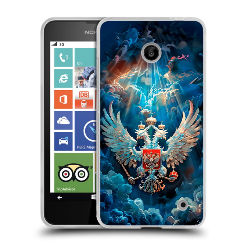 Пластиковый чехол на Nokia Lumia 630/635 с принтом Герб флаг России Пластиковый чехол на Nokia Lumia 630/635 с принтом Герб флаг России