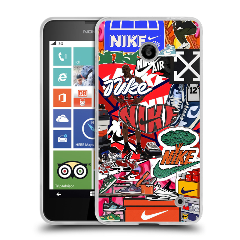 Пластиковый чехол на Nokia Lumia 630/635 с принтом Найк Nike яркий Пластиковый чехол на Nokia Lumia 630/635 с принтом Найк Nike яркий