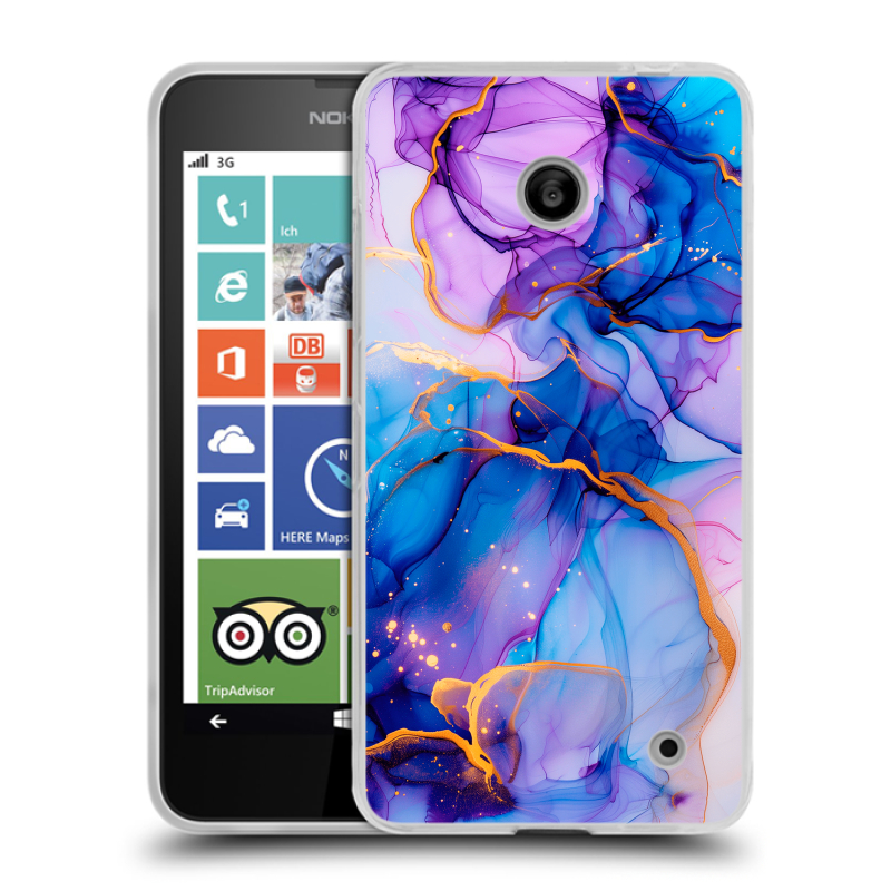 Пластиковый чехол на Nokia Lumia 630/635 с принтом синий мрамор Пластиковый чехол на Nokia Lumia 630/635 с принтом синий мрамор